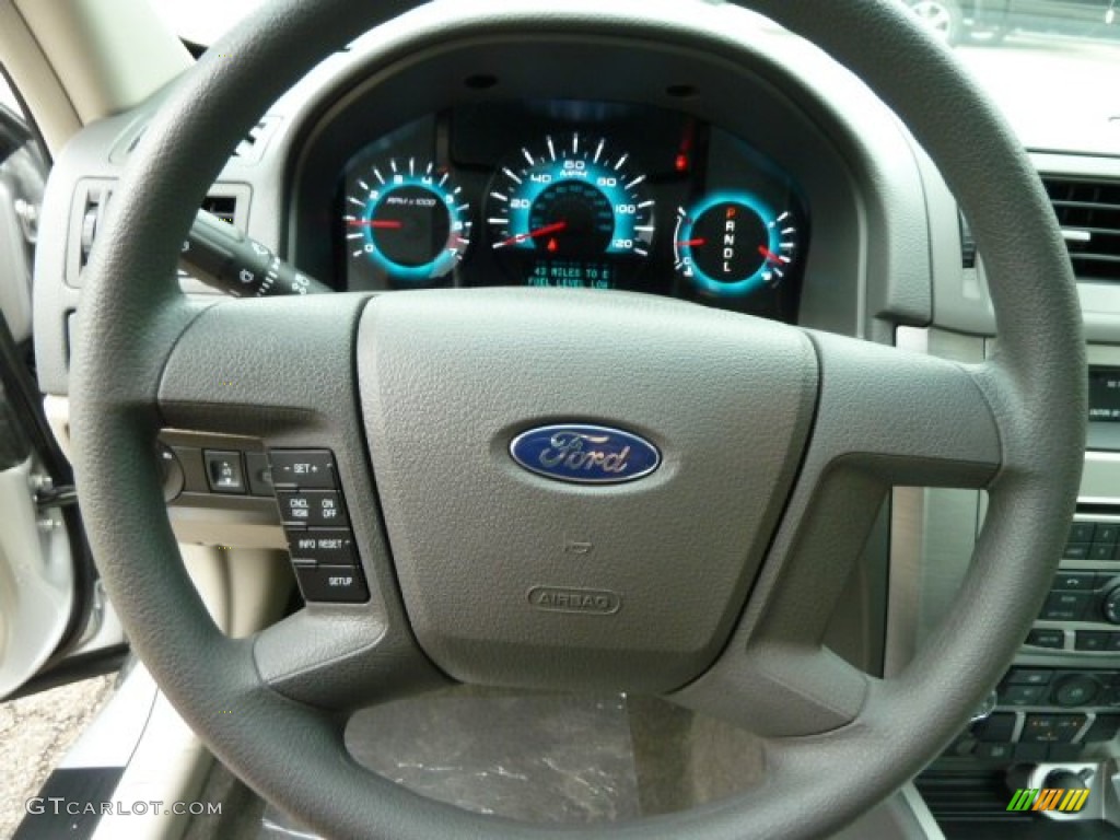 2012 Ford Fusion S Medium Light Stone Steering Wheel Photo #52522260