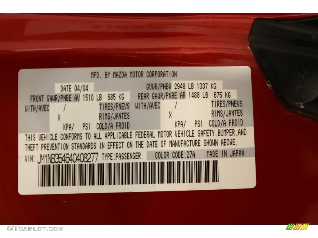 2004 MX-5 Miata MAZDASPEED Roadster - Velocity Red Mica / Black/Red photo #21