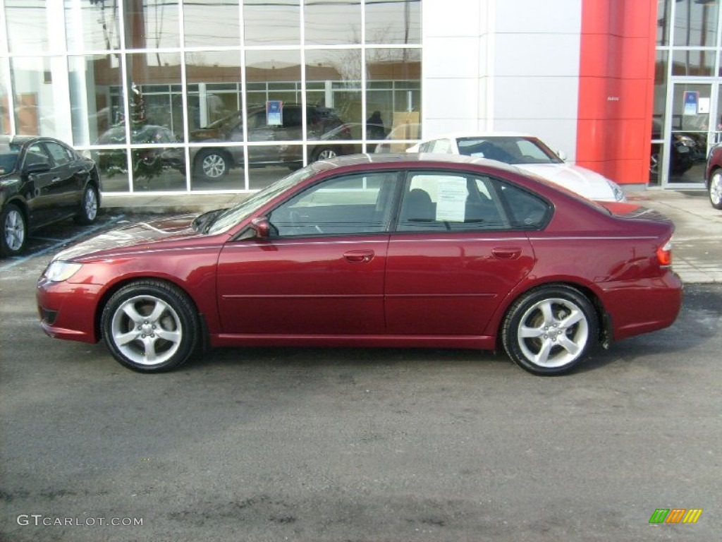 2009 Legacy 2.5i Sedan - Ruby Red Pearl / Off Black photo #2