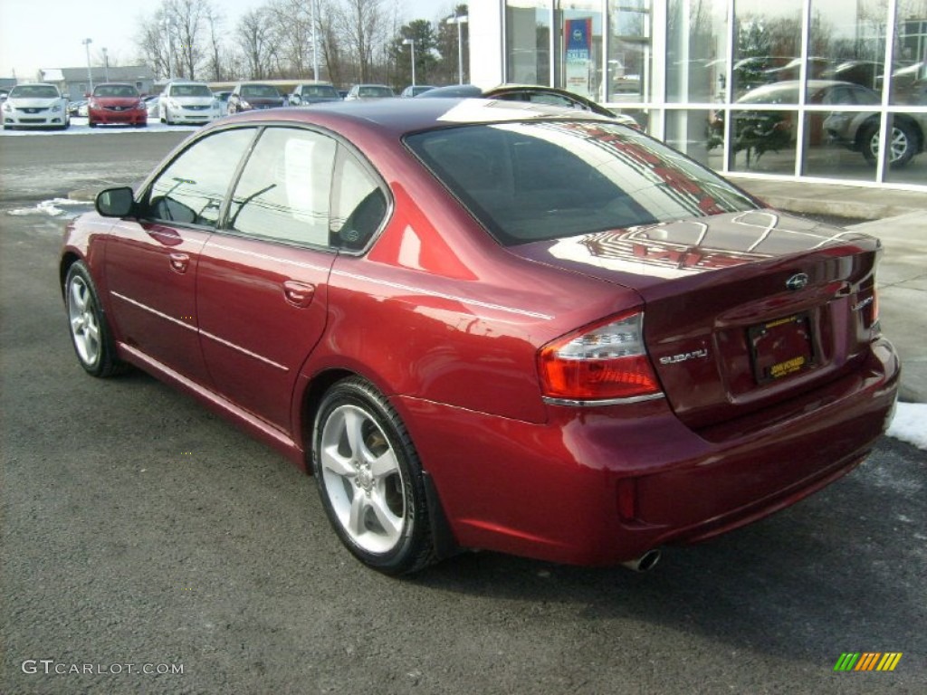 2009 Legacy 2.5i Sedan - Ruby Red Pearl / Off Black photo #7