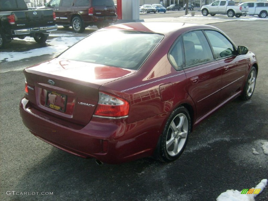 2009 Legacy 2.5i Sedan - Ruby Red Pearl / Off Black photo #9