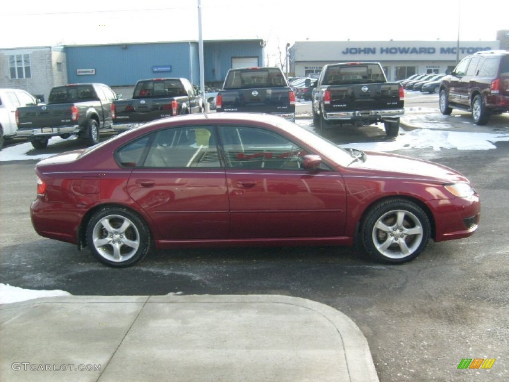 2009 Legacy 2.5i Sedan - Ruby Red Pearl / Off Black photo #10