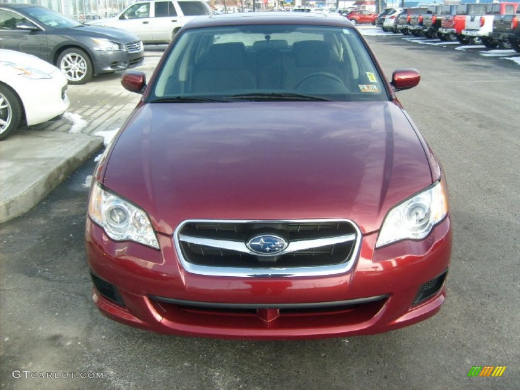 2009 Legacy 2.5i Sedan - Ruby Red Pearl / Off Black photo #12