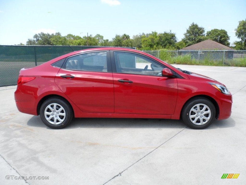 Boston Red 2012 Hyundai Accent GLS 4 Door Exterior Photo #52531113