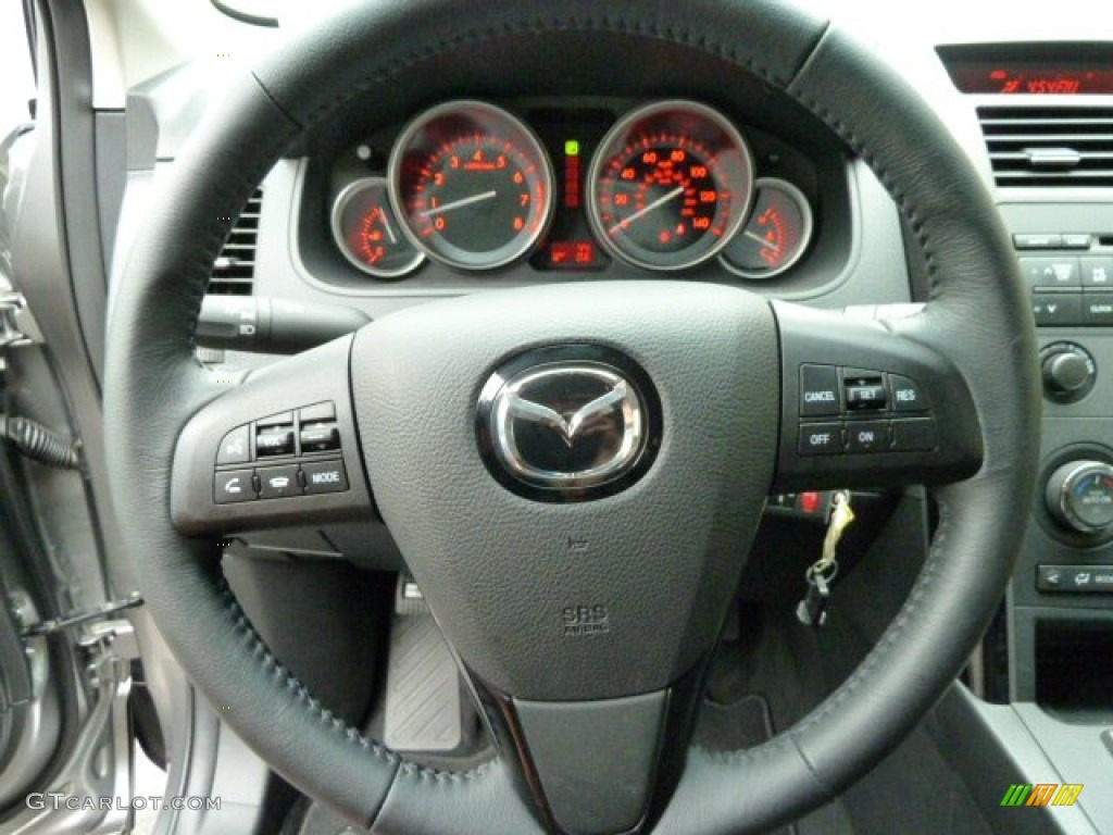 2011 Mazda CX-9 Touring AWD Black Steering Wheel Photo #52531311