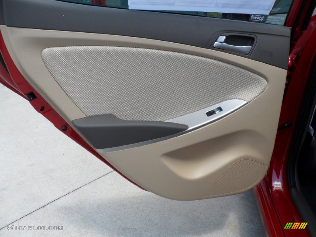 2012 Hyundai Accent GLS 4 Door Beige Door Panel Photo #52531350