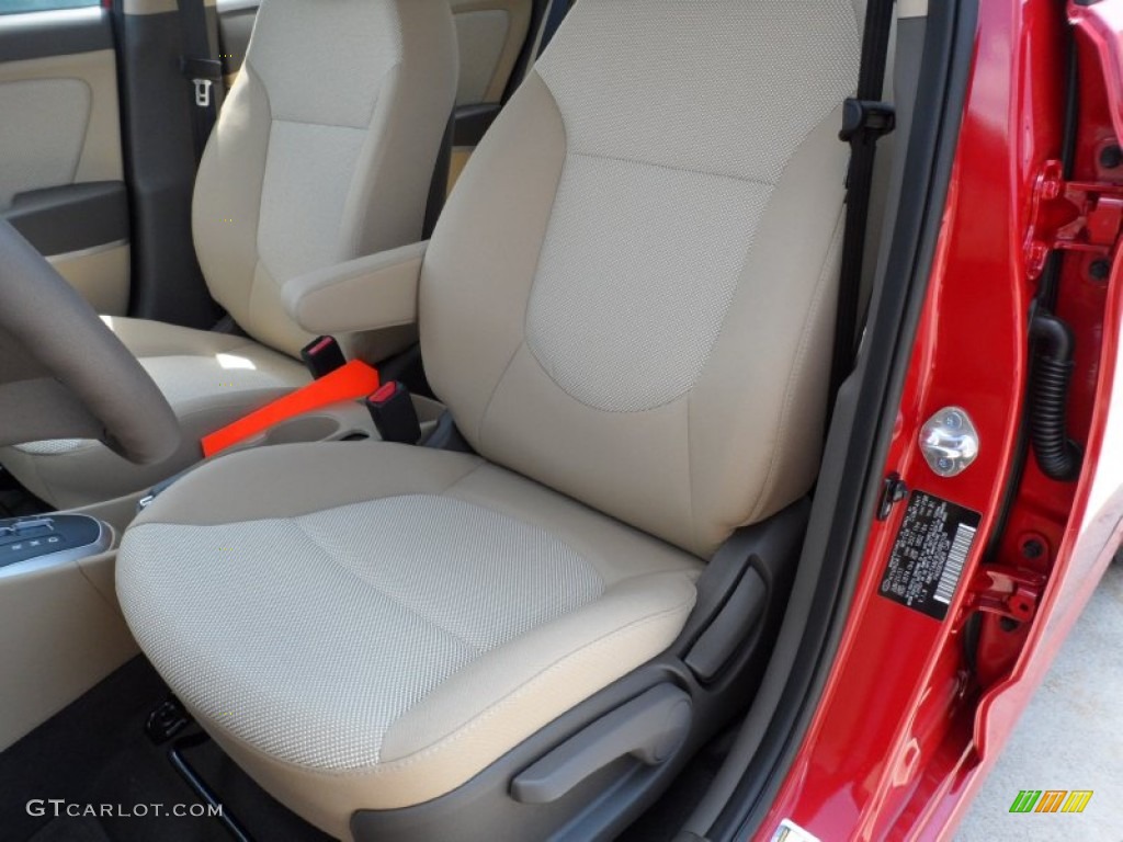Beige Interior 2012 Hyundai Accent GLS 4 Door Photo #52531410