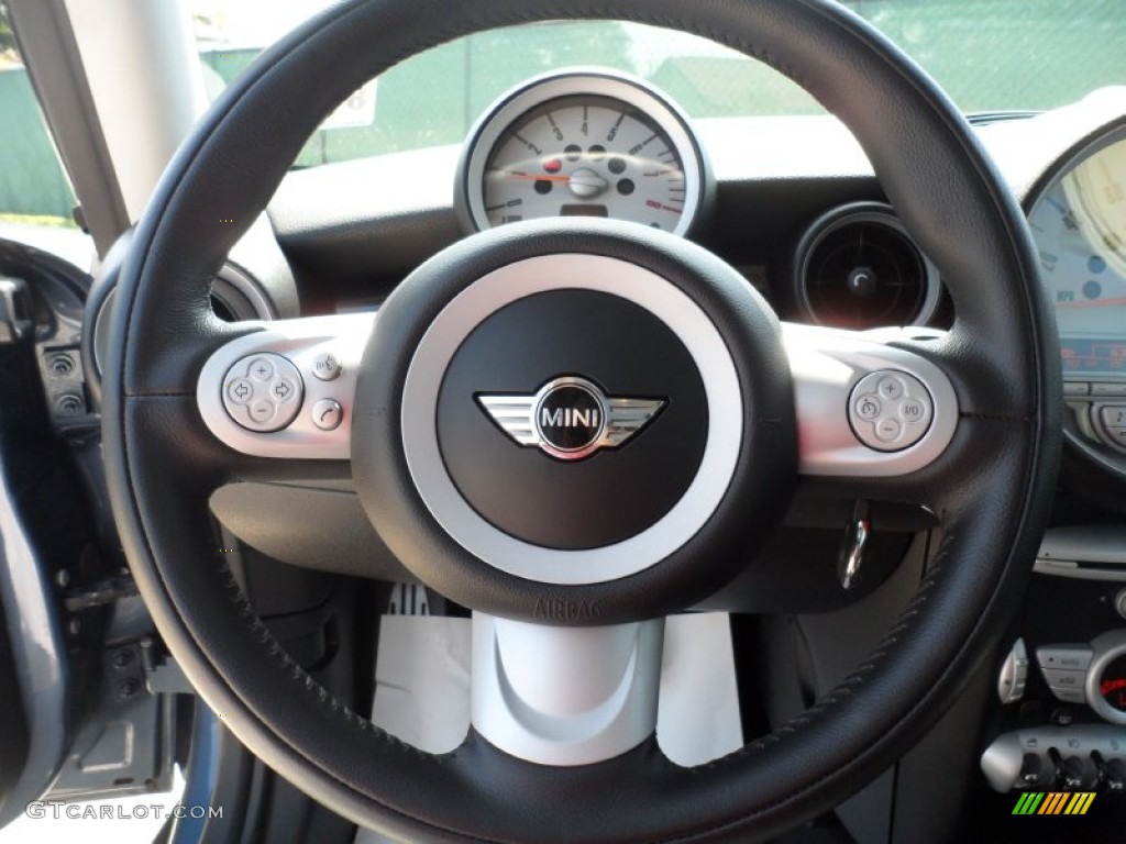2010 Mini Cooper S Hardtop Grey/Carbon Black Steering Wheel Photo #52534215
