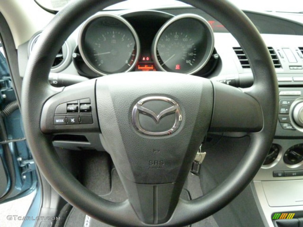 2011 Mazda MAZDA3 i Sport 4 Door Black Steering Wheel Photo #52535079