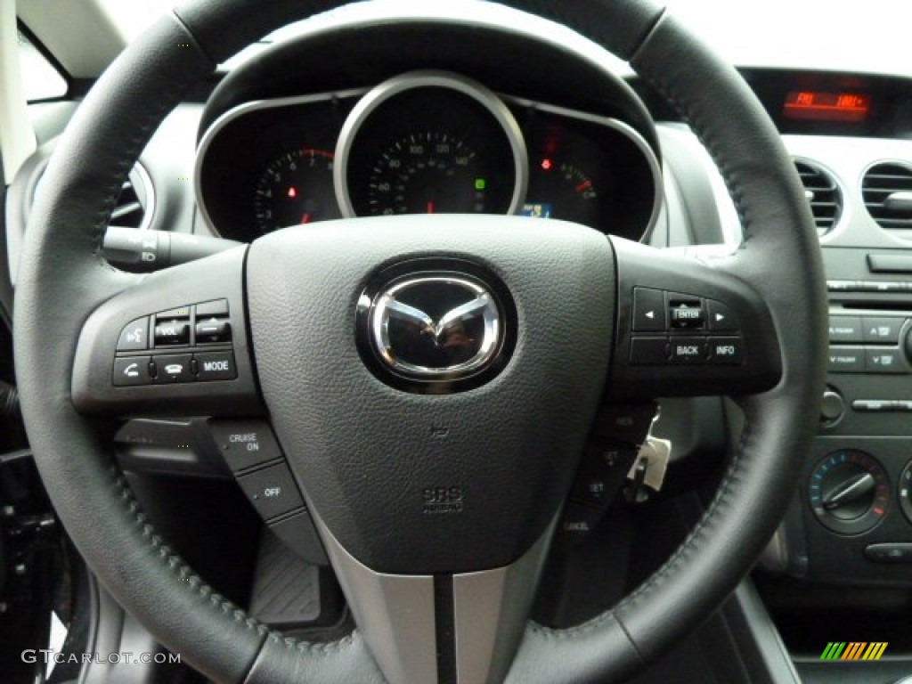 2011 Mazda CX-7 s Touring AWD Black Steering Wheel Photo #52535364