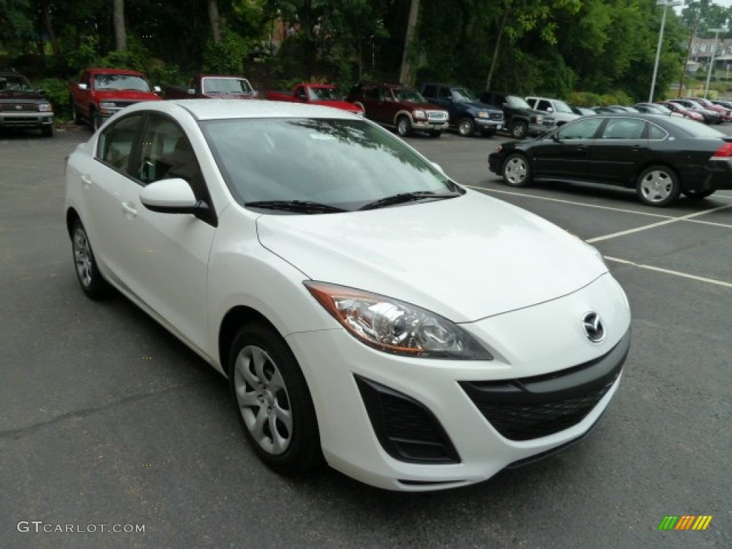 2011 MAZDA3 i Sport 4 Door - Crystal White Pearl Mica / Black photo #6