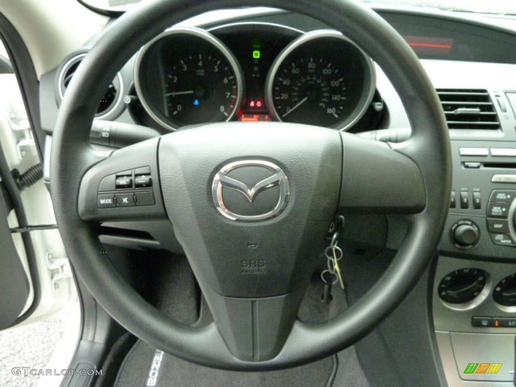 2011 Mazda MAZDA3 i Sport 4 Door Black Steering Wheel Photo #52536165