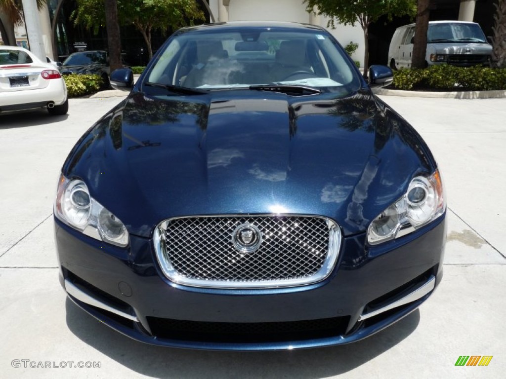 2011 XF Premium Sport Sedan - Indigo Blue Metallic / Barley Beige/Truffle Brown photo #2