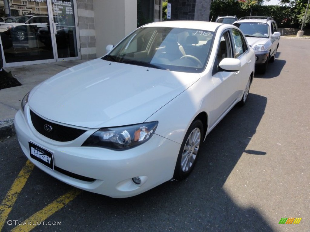 2008 Impreza 2.5i Sedan - Satin White Pearl / Carbon Black photo #1