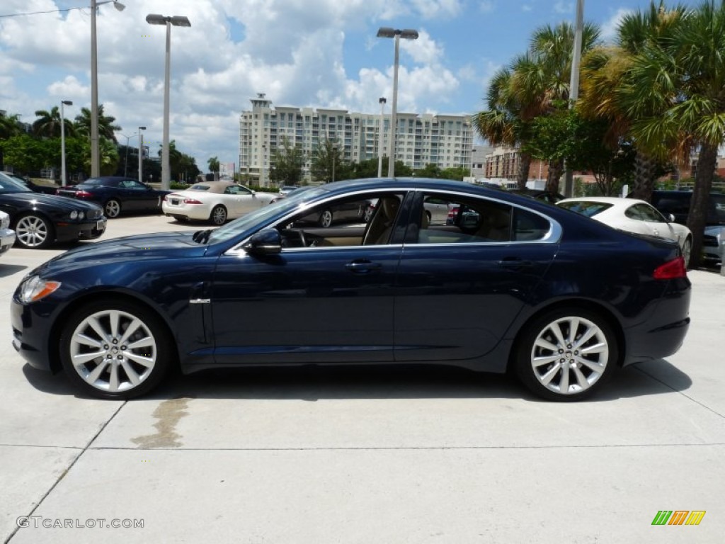 2011 XF Premium Sport Sedan - Indigo Blue Metallic / Barley Beige/Truffle Brown photo #4