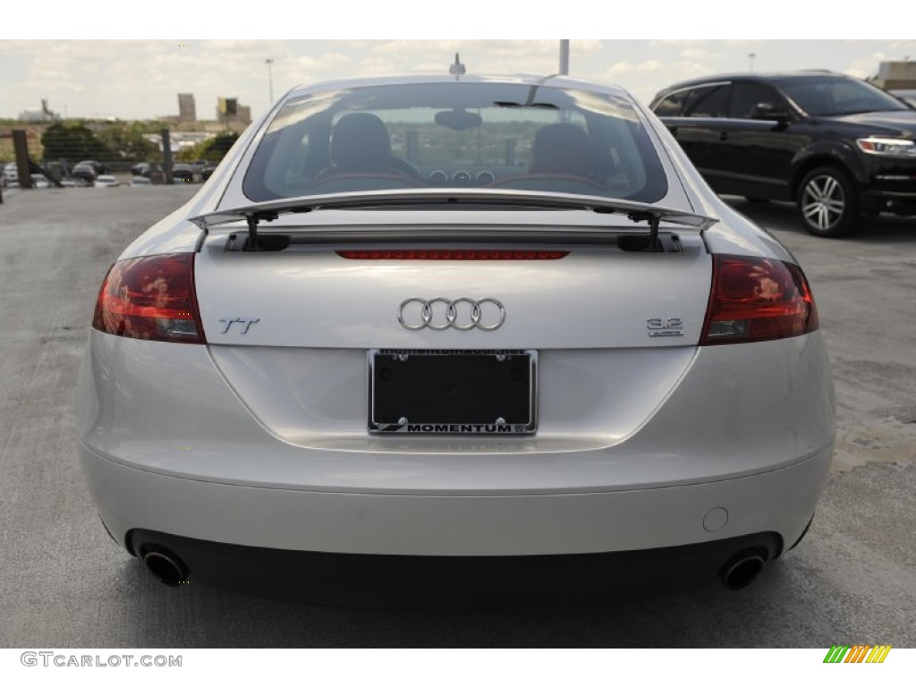 2008 TT 3.2 quattro Coupe - Ice Silver Metallic / Magma Red photo #6