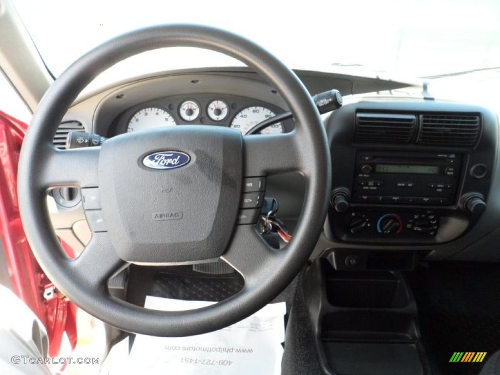 2008 Ford Ranger Sport SuperCab Medium Dark Flint Steering Wheel Photo #52540746