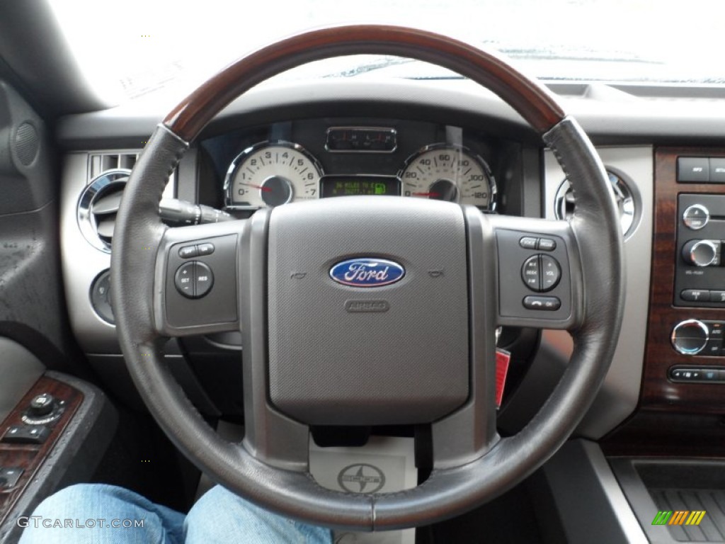 2009 Ford Expedition EL Limited Charcoal Black Steering Wheel Photo #52542642