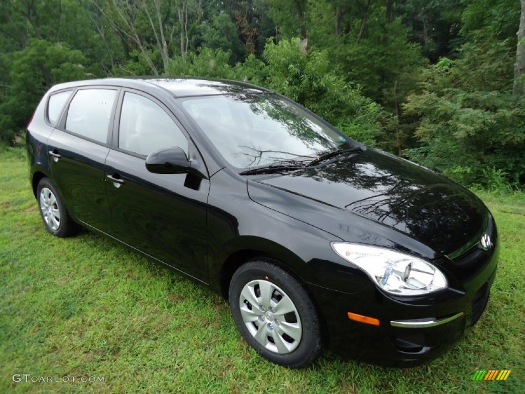 2012 Elantra GLS Touring - Black Noir Pearl / Beige photo #1