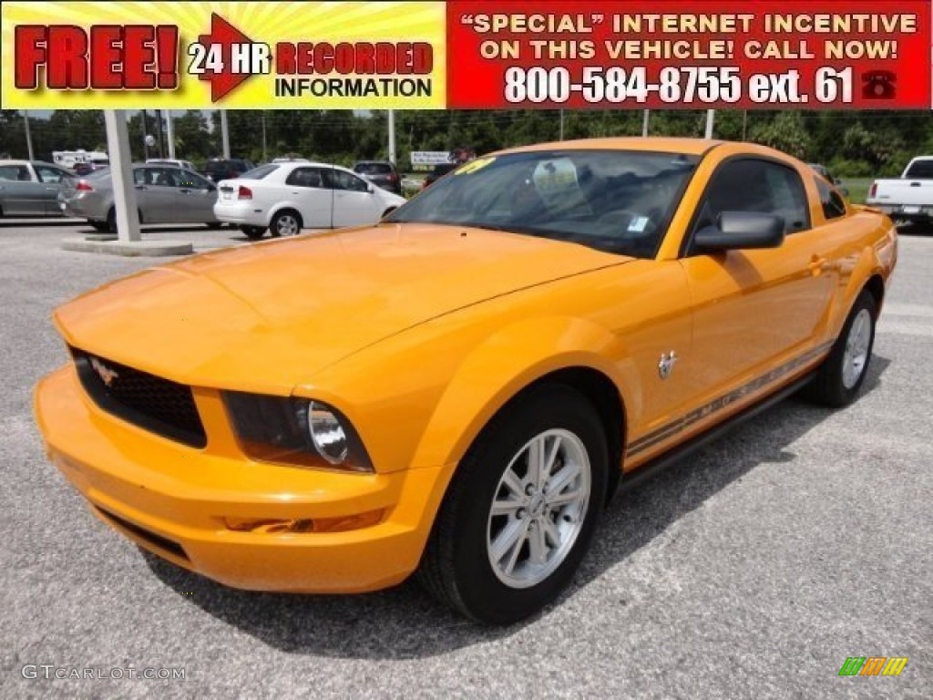 2009 Mustang V6 Coupe - Grabber Orange / Dark Charcoal photo #1