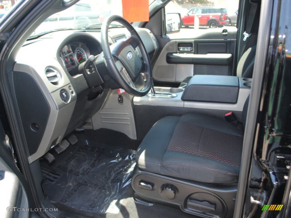 Black/Red Interior 2007 Ford F150 FX2 Sport SuperCrew Photo #52553270