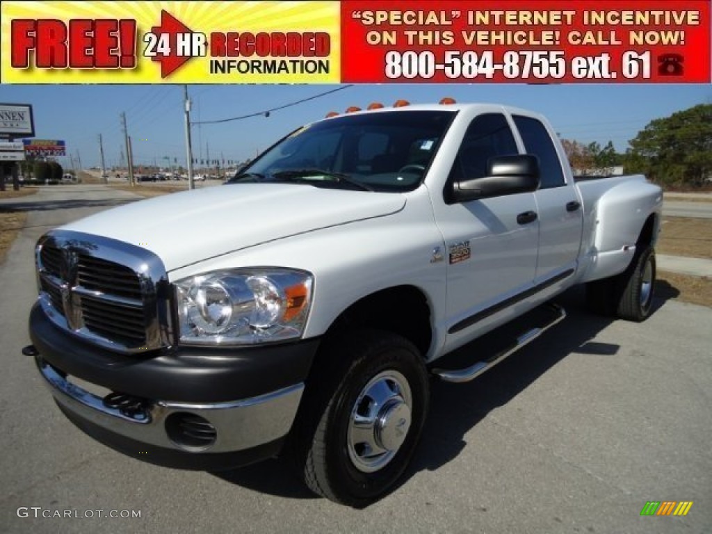 2009 Ram 3500 SLT Quad Cab 4x4 Dually - Bright White / Medium Slate Gray photo #1