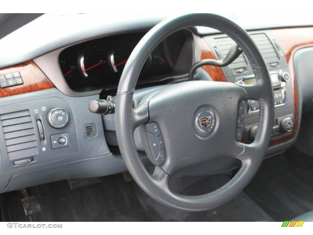 2006 Cadillac DTS Limousine Midnight Blue Steering Wheel Photo #52554872