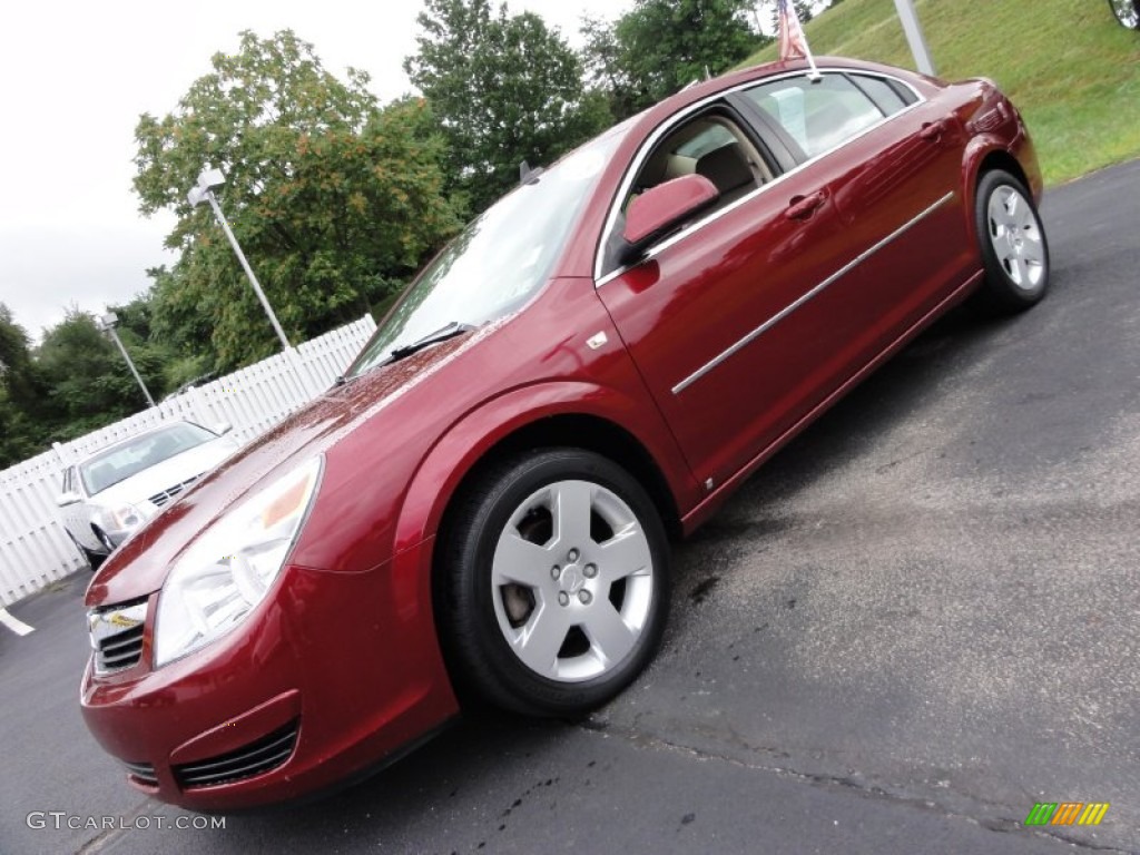 2008 Aura XE - Red Jewel / Tan photo #1