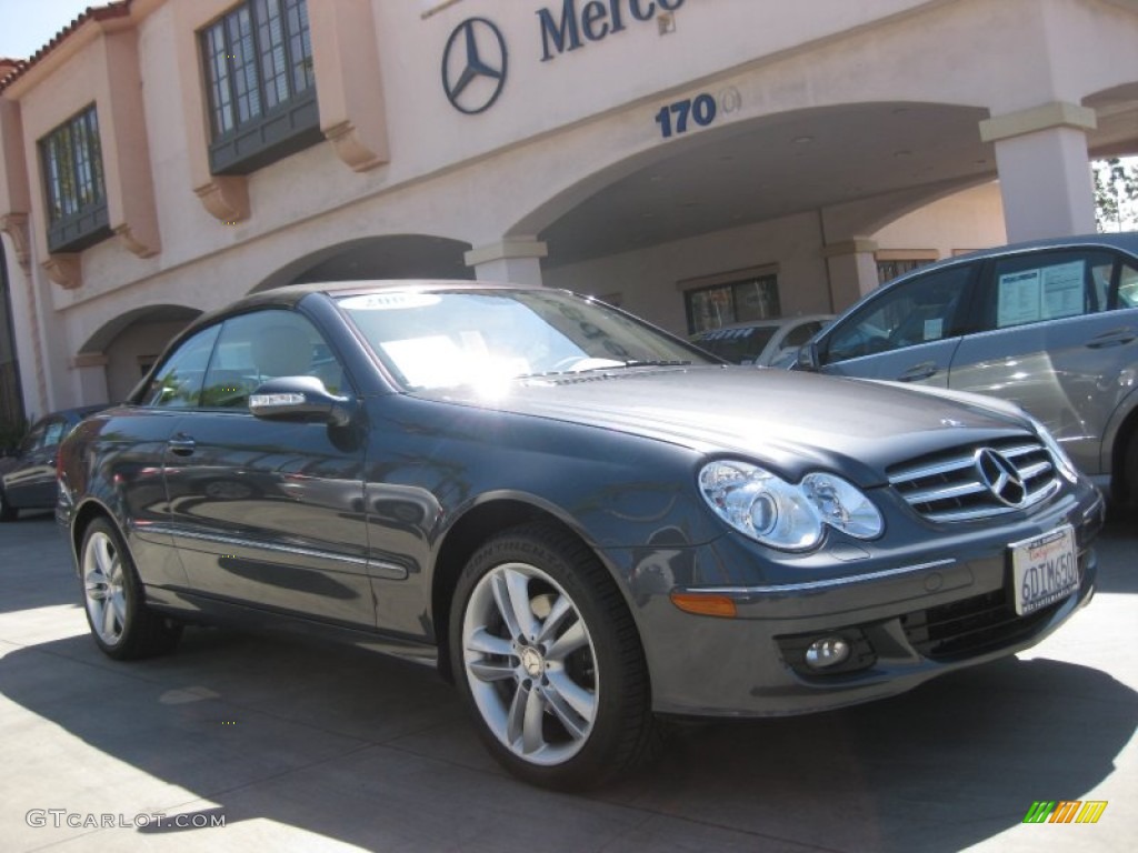 2008 CLK 350 Cabriolet - Steel Grey Metallic / Stone photo #1