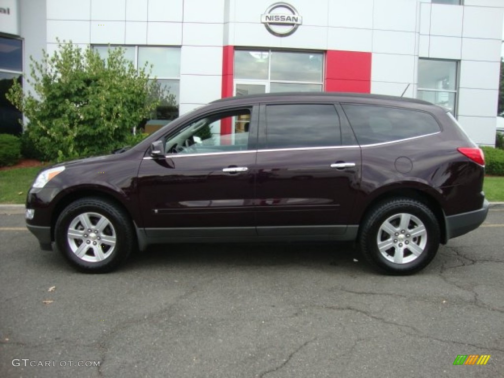 2010 Traverse LT AWD - Dark Cherry Metallic / Dark Gray/Light Gray photo #3