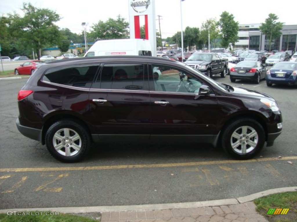 2010 Traverse LT AWD - Dark Cherry Metallic / Dark Gray/Light Gray photo #8