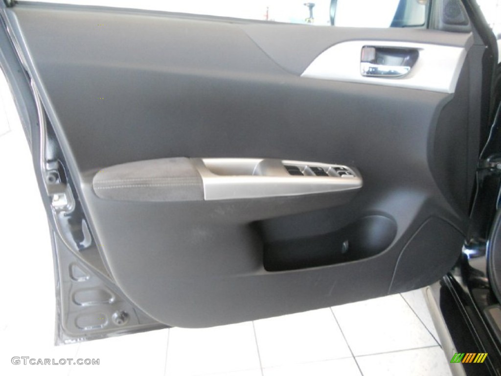 2008 Subaru Impreza WRX STi Carbon Black/Graphite Gray Alcantara Door Panel Photo #52569191