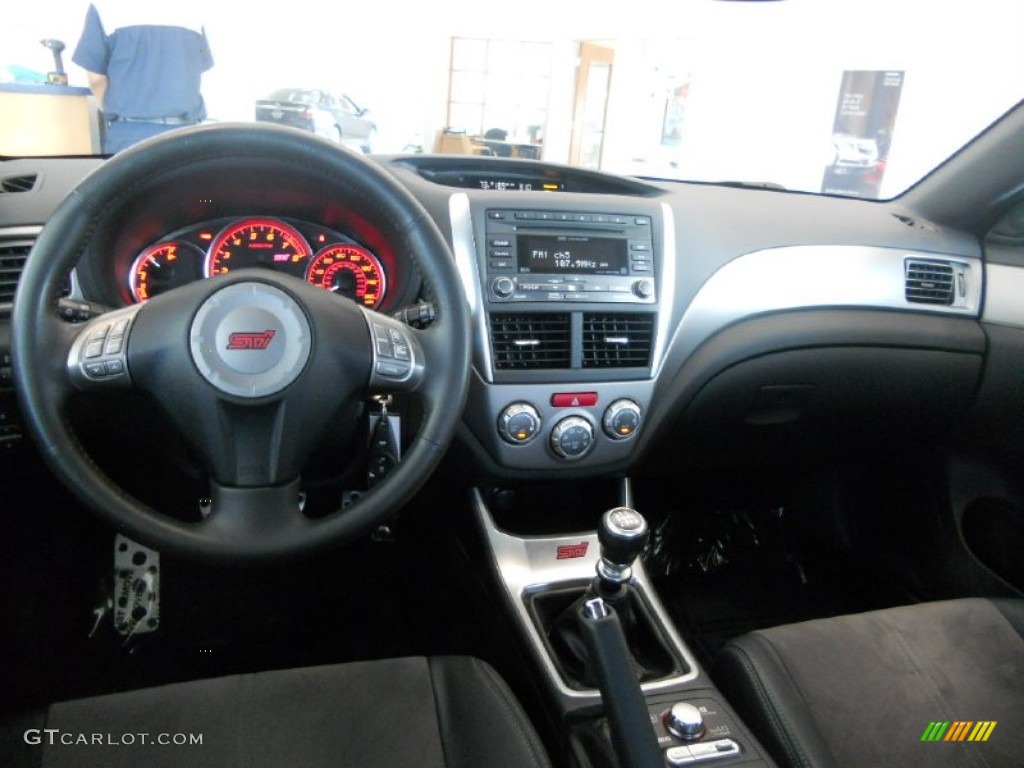 2008 Subaru Impreza WRX STi Carbon Black/Graphite Gray Alcantara Dashboard Photo #52569302