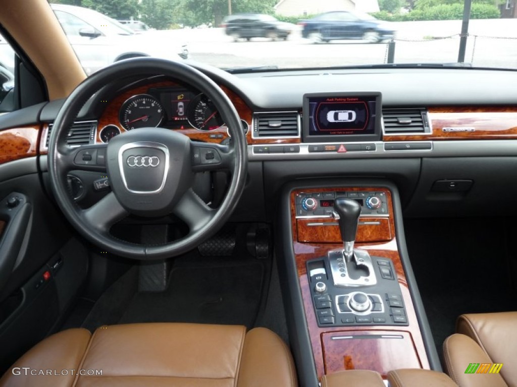 2006 Audi A8 4.2 quattro Black/Amaretto Dashboard Photo #52571090
