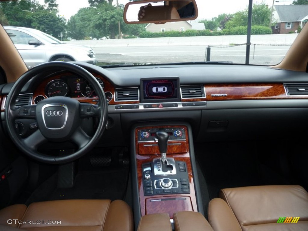 2006 Audi A8 4.2 quattro Black/Amaretto Dashboard Photo #52571150