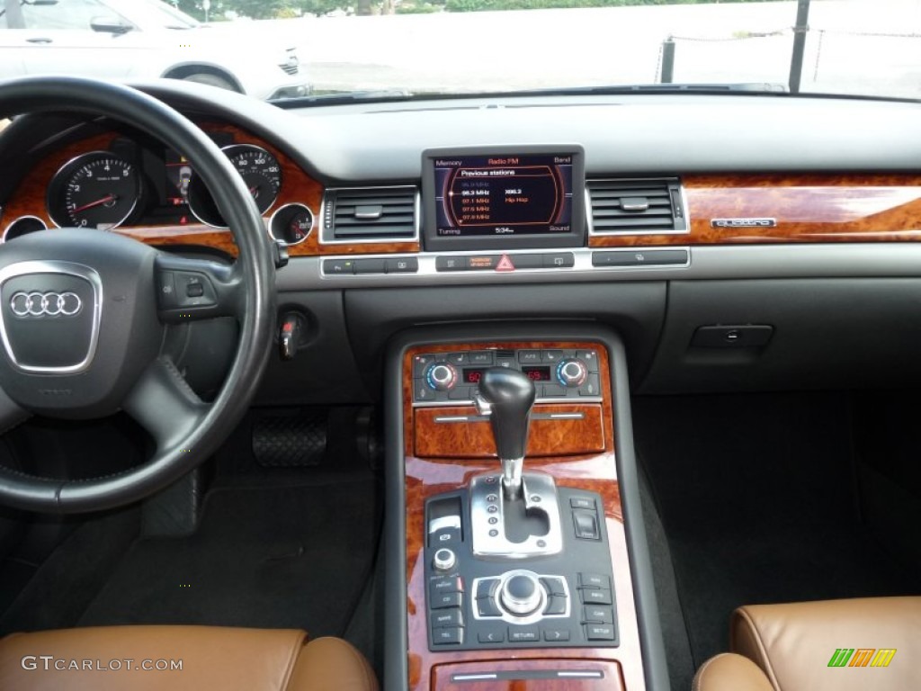2006 Audi A8 4.2 quattro Black/Amaretto Dashboard Photo #52571165