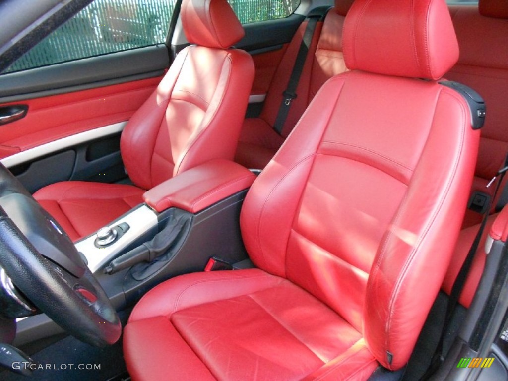 2008 3 Series 328xi Coupe - Black Sapphire Metallic / Coral Red/Black photo #9