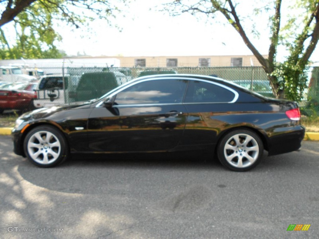 2008 3 Series 328xi Coupe - Black Sapphire Metallic / Coral Red/Black photo #18