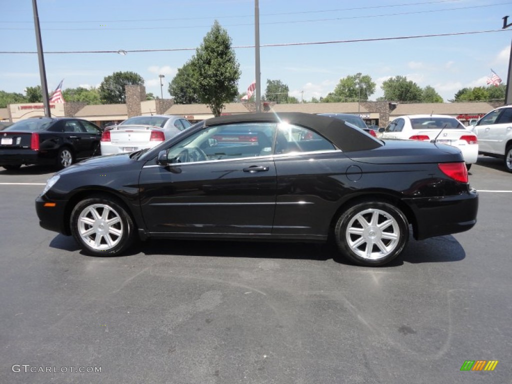 Brilliant Black Crystal Pearl 2008 Chrysler Sebring Touring Convertible Exterior Photo #52572065