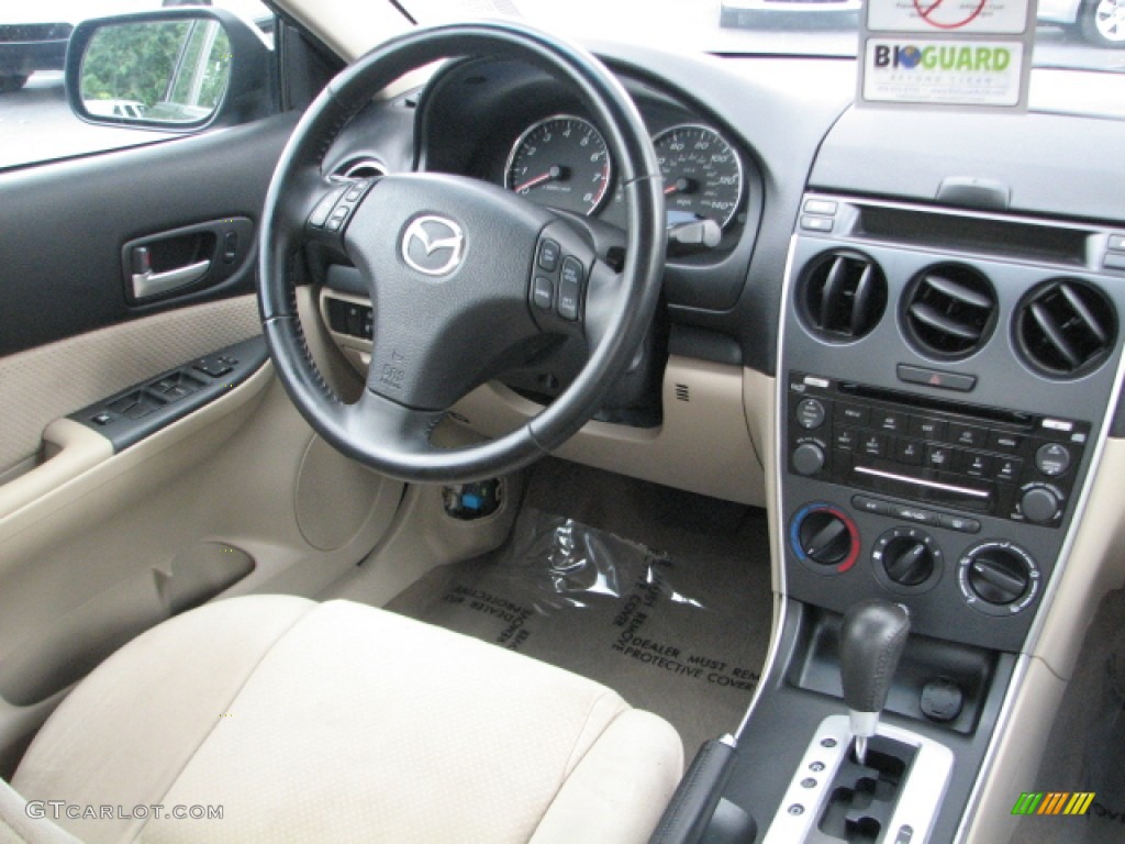 2008 MAZDA6 i Touring Sedan - Onyx Black / Beige photo #11