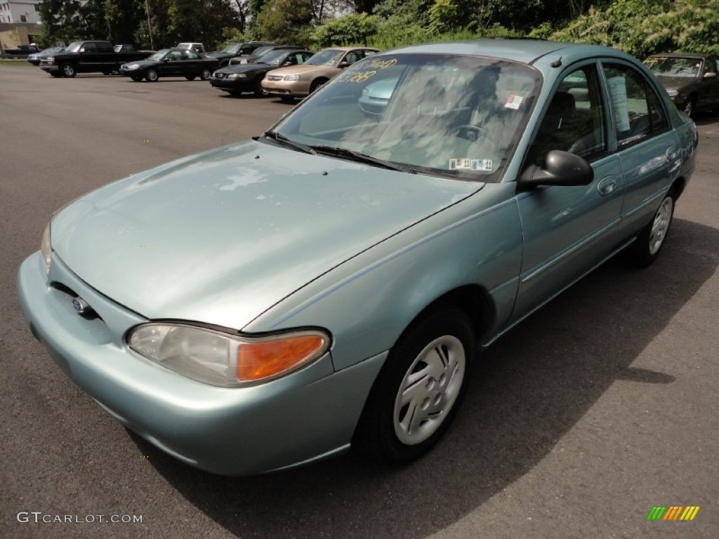 1999 Escort SE Sedan - Aquamarine Frost Metallic / Medium Graphite photo #3