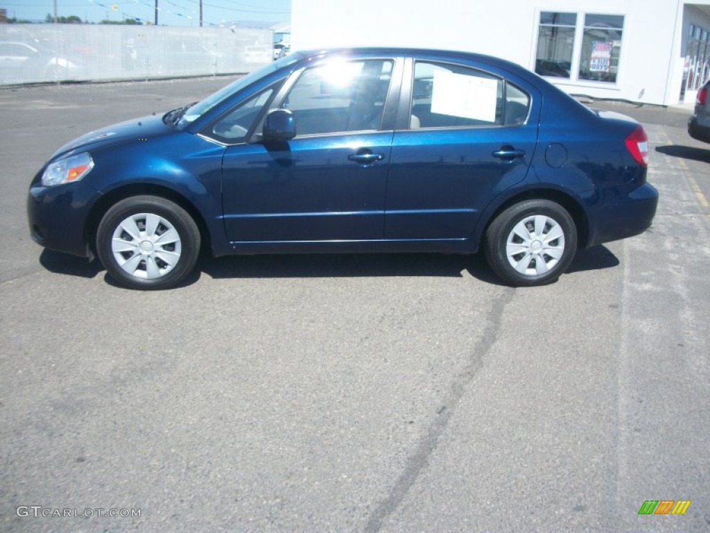 2010 SX4 Sedan LE - Deep Sea Blue Metallic / Beige photo #3