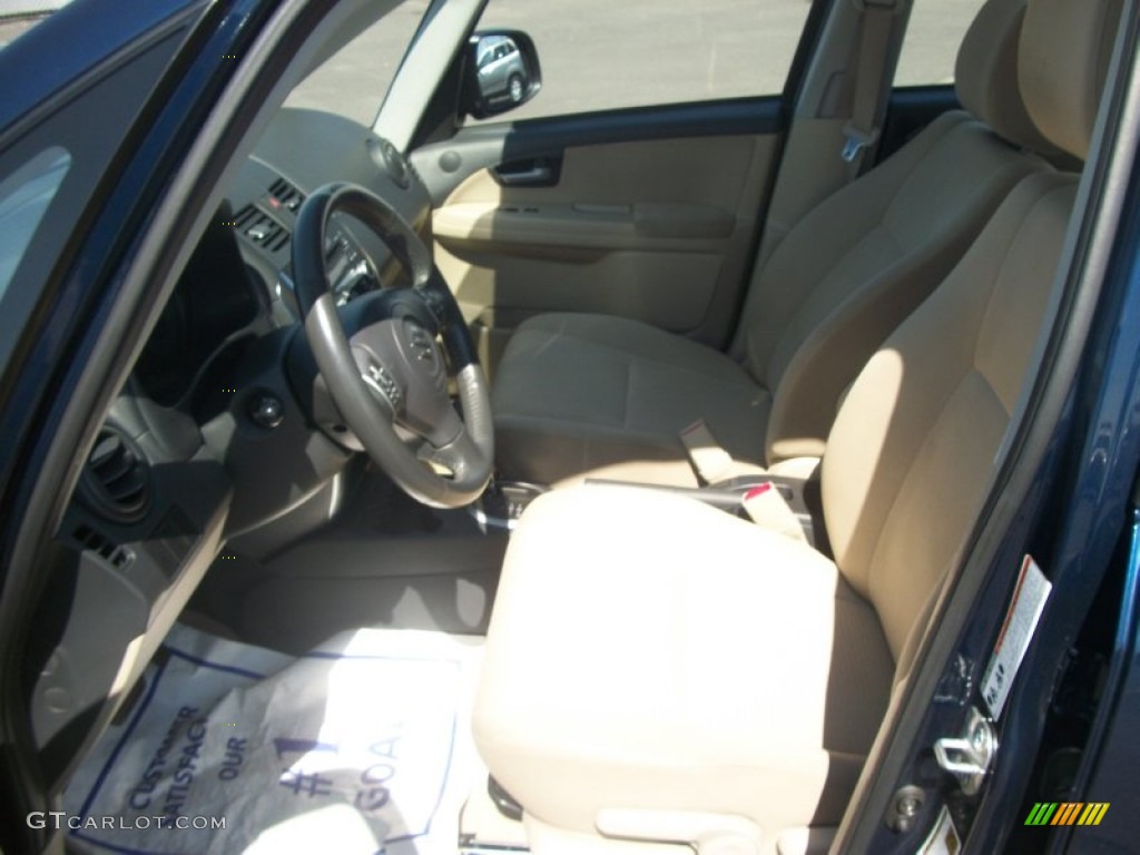 2010 SX4 Sedan LE - Deep Sea Blue Metallic / Beige photo #6