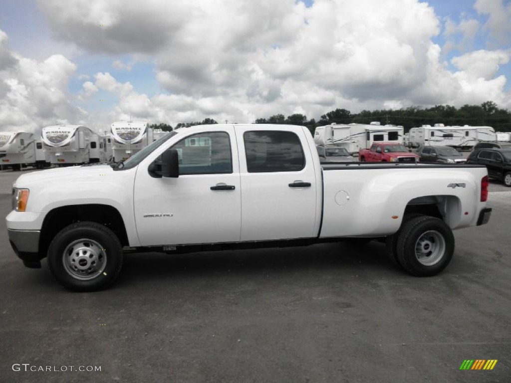 Summit White 2011 GMC Sierra 3500HD Work Truck Crew Cab 4x4 Dually Exterior Photo #52577921