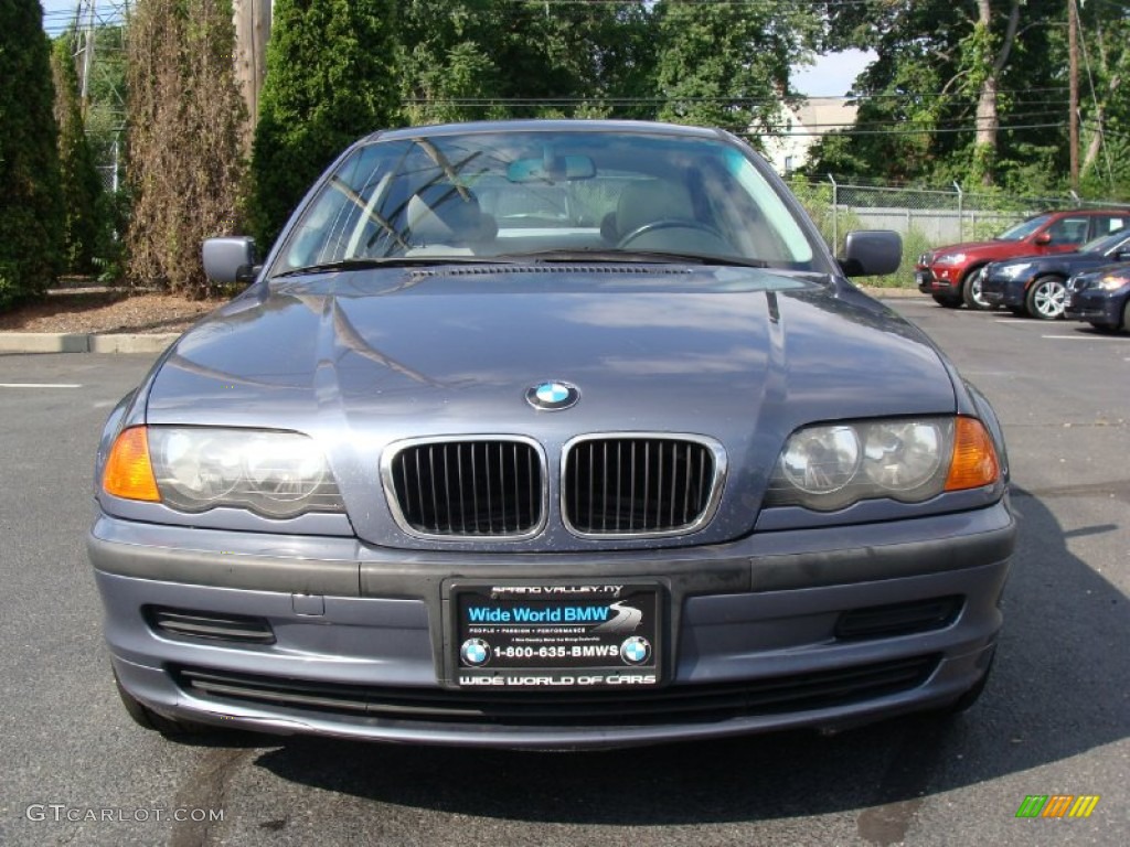 2000 3 Series 323i Sedan - Steel Blue Metallic / Grey photo #2