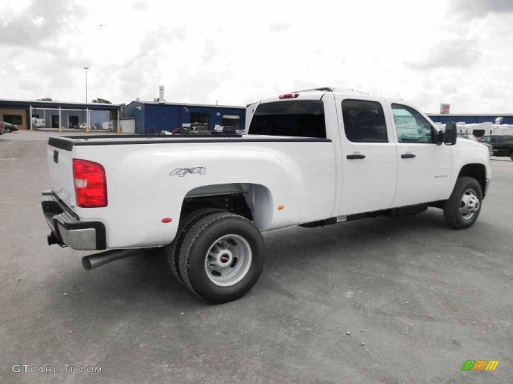 Summit White 2011 GMC Sierra 3500HD Work Truck Crew Cab 4x4 Dually Exterior Photo #52578185