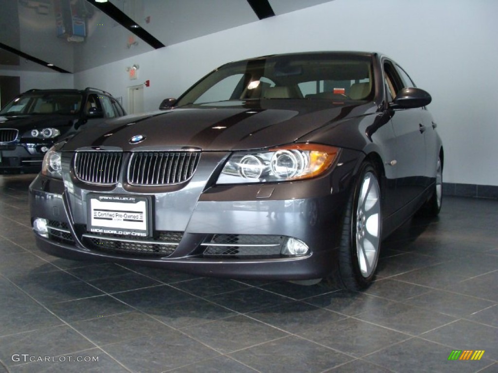 2008 3 Series 335i Sedan - Sparkling Graphite Metallic / Beige photo #1