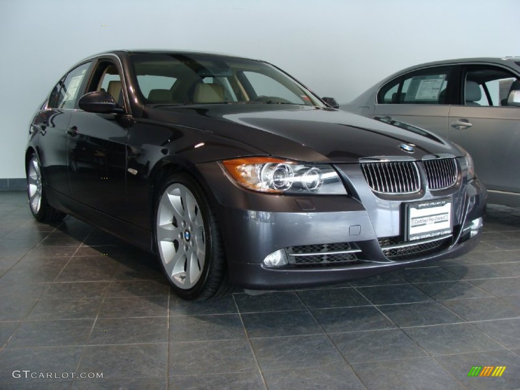 2008 3 Series 335i Sedan - Sparkling Graphite Metallic / Beige photo #3