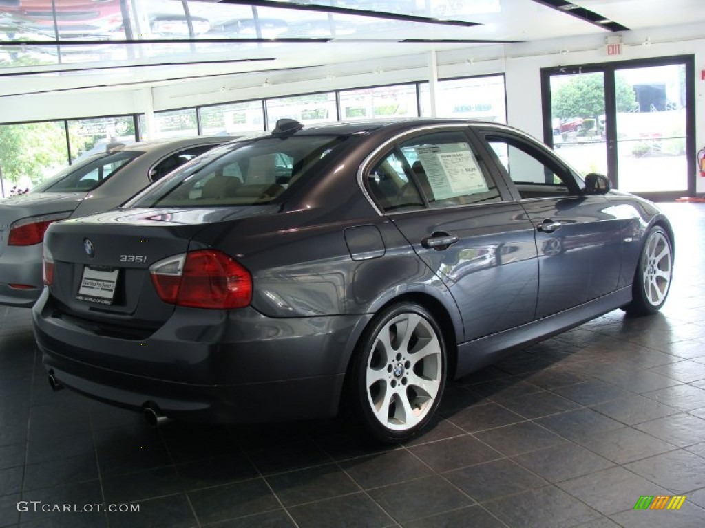2008 3 Series 335i Sedan - Sparkling Graphite Metallic / Beige photo #5