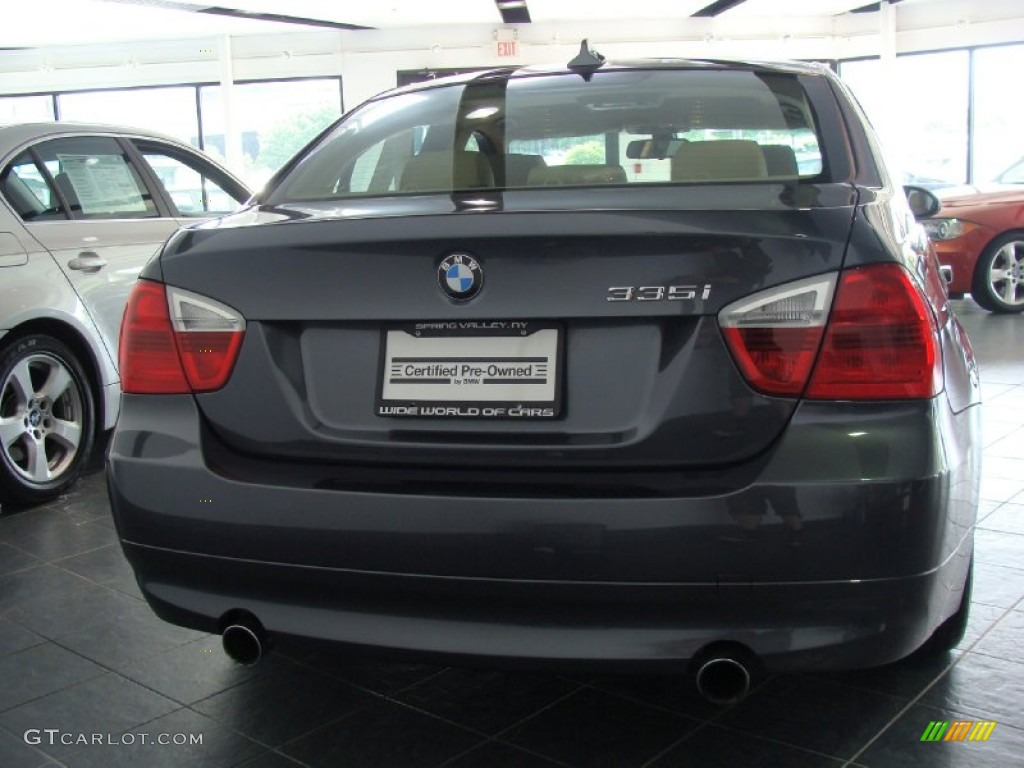 2008 3 Series 335i Sedan - Sparkling Graphite Metallic / Beige photo #6